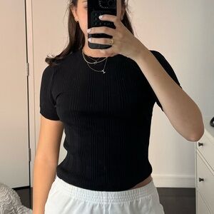 Zara black ribbed tshirt